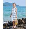 Arshiner Girls Summer Dresses Square Neck Ruffle Sleeve Tie Back A-Line Swing Casual Midi Dress with Pockets(Blue Floral)
