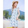 Arshiner Girls Summer Dresses Square Neck Ruffle Sleeve Tie Back A-Line Swing Casual Midi Dress with Pockets(Blue Floral)