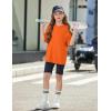 Arshiner Girls T Shirts Oversized Short Sleeve Kids Summer Tops Soft Casual Crewneck Basic Tees(Orange)