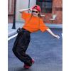 Arshiner Girls T Shirts Oversized Short Sleeve Kids Summer Tops Soft Casual Crewneck Basic Tees(Orange)