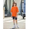 Arshiner Girls T Shirts Oversized Short Sleeve Kids Summer Tops Soft Casual Crewneck Basic Tees(Orange)