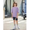Arshiner Girls T Shirts Oversized Short Sleeve Kids Summer Tops Soft Casual Crewneck Basic Tees(Purple)