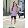 Arshiner Girls T Shirts Oversized Short Sleeve Kids Summer Tops Soft Casual Crewneck Basic Tees(Purple)