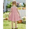 Arshiner Toddler Girl Summer Dresses Casual Sleeveless Button Down Swing Flowy Tiered Midi Sundress with Pockets(Dusty Pink)