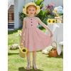 Arshiner Toddler Girl Summer Dresses Casual Sleeveless Button Down Swing Flowy Tiered Midi Sundress with Pockets(Dusty Pink)