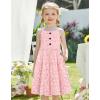 Arshiner Toddler Girl Summer Dresses Casual Sleeveless Button Down Swing Flowy Tiered Midi Sundress with Pockets(White Floral)