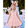 Arshiner Toddler Girl Summer Dresses Casual Sleeveless Button Down Swing Flowy Tiered Midi Sundress with Pockets(White Floral)