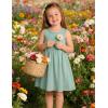 Arshiner Toddler Girls Summer Dress Backless Sleeveless Cotton Casual Beach Party Sundress with Pockets(Light Green)