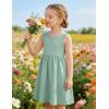 Arshiner Toddler Girls Summer Dress Backless Sleeveless Cotton Casual Beach Party Sundress with Pockets(Light Green)