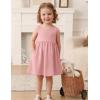 Arshiner Toddler Girls Summer Dress Backless Sleeveless Cotton Casual Beach Party Sundress with Pockets(Pink)