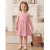 Arshiner Toddler Girls Summer Dress Backless Sleeveless Cotton Casual Beach Party Sundress with Pockets(Pink)