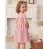 Arshiner Toddler Girls Summer Dress Backless Sleeveless Cotton Casual Beach Party Sundress with Pockets(Pink)