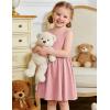 Arshiner Toddler Girls Summer Dress Backless Sleeveless Cotton Casual Beach Party Sundress with Pockets(Pink)