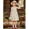Arshiner Toddler Summer Dress Little Girls Sleeveless Bowknot Sundress Casual Beach Party Dresses with Pocket(Beige Floral)