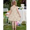Arshiner Toddler Summer Dress Little Girls Sleeveless Bowknot Sundress Casual Beach Party Dresses with Pocket(Beige Floral)