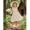 Arshiner Toddler Summer Dress Little Girls Sleeveless Bowknot Sundress Casual Beach Party Dresses with Pocket(Beige Floral)