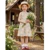 Arshiner Toddler Summer Dress Little Girls Sleeveless Bowknot Sundress Casual Beach Party Dresses with Pocket(Beige Floral)