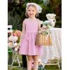 Arshiner Toddler Summer Dress Little Girls Sleeveless Bowknot Sundress Casual Beach Party Dresses with Pocket(Light Pink)