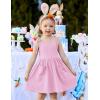 Arshiner Toddler Summer Dress Little Girls Sleeveless Bowknot Sundress Casual Beach Party Dresses with Pocket(Light Pink)