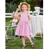 Arshiner Toddler Summer Dress Little Girls Sleeveless Bowknot Sundress Casual Beach Party Dresses with Pocket(Light Pink)
