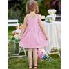 Arshiner Toddler Summer Dress Little Girls Sleeveless Bowknot Sundress Casual Beach Party Dresses with Pocket(Light Pink)