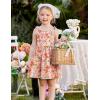 Arshiner Toddler Summer Dress Little Girls Sleeveless Bowknot Sundress Casual Beach Party Dresses with Pocket(Orange Pink Floral)