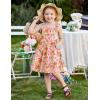 Arshiner Toddler Summer Dress Little Girls Sleeveless Bowknot Sundress Casual Beach Party Dresses with Pocket(Orange Pink Floral)