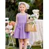 Arshiner Toddler Summer Dress Little Girls Sleeveless Bowknot Sundress Casual Beach Party Dresses with Pocket(Purple)