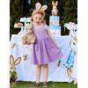 Arshiner Toddler Summer Dress Little Girls Sleeveless Bowknot Sundress Casual Beach Party Dresses with Pocket(Purple)