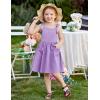 Arshiner Toddler Summer Dress Little Girls Sleeveless Bowknot Sundress Casual Beach Party Dresses with Pocket(Purple)
