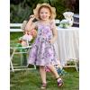 Arshiner Toddler Summer Dress Little Girls Sleeveless Bowknot Sundress Casual Beach Party Dresses with Pocket(Purple Butterfly)