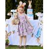 Arshiner Toddler Summer Dress Little Girls Sleeveless Bowknot Sundress Casual Beach Party Dresses with Pocket(Purple Butterfly)