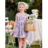Arshiner Toddler Summer Dress Little Girls Sleeveless Bowknot Sundress Casual Beach Party Dresses with Pocket(Purple Butterfly)