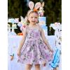 Arshiner Toddler Summer Dress Little Girls Sleeveless Bowknot Sundress Casual Beach Party Dresses with Pocket(Purple Butterfly)