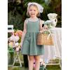 Arshiner Toddler Summer Dress Little Girls Sleeveless Bowknot Sundress Casual Beach Party Dresses with Pocket(Sage Green)