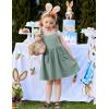 Arshiner Toddler Summer Dress Little Girls Sleeveless Bowknot Sundress Casual Beach Party Dresses with Pocket(Sage Green)