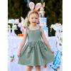 Arshiner Toddler Summer Dress Little Girls Sleeveless Bowknot Sundress Casual Beach Party Dresses with Pocket(Sage Green)