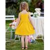 Arshiner Toddler Summer Dress Little Girls Sleeveless Bowknot Sundress Casual Beach Party Dresses with Pocket(Yellow)