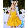 Arshiner Toddler Summer Dress Little Girls Sleeveless Bowknot Sundress Casual Beach Party Dresses with Pocket(Yellow)