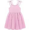 Arshiner Toddler Summer Dress Little Girls Sleeveless Bowknot Sundress Casual Beach Party Dresses with Pocket(Light Pink)