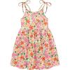 Arshiner Toddler Summer Dress Little Girls Sleeveless Bowknot Sundress Casual Beach Party Dresses with Pocket(Orange Pink Floral)