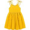 Arshiner Toddler Summer Dress Little Girls Sleeveless Bowknot Sundress Casual Beach Party Dresses with Pocket(Yellow)