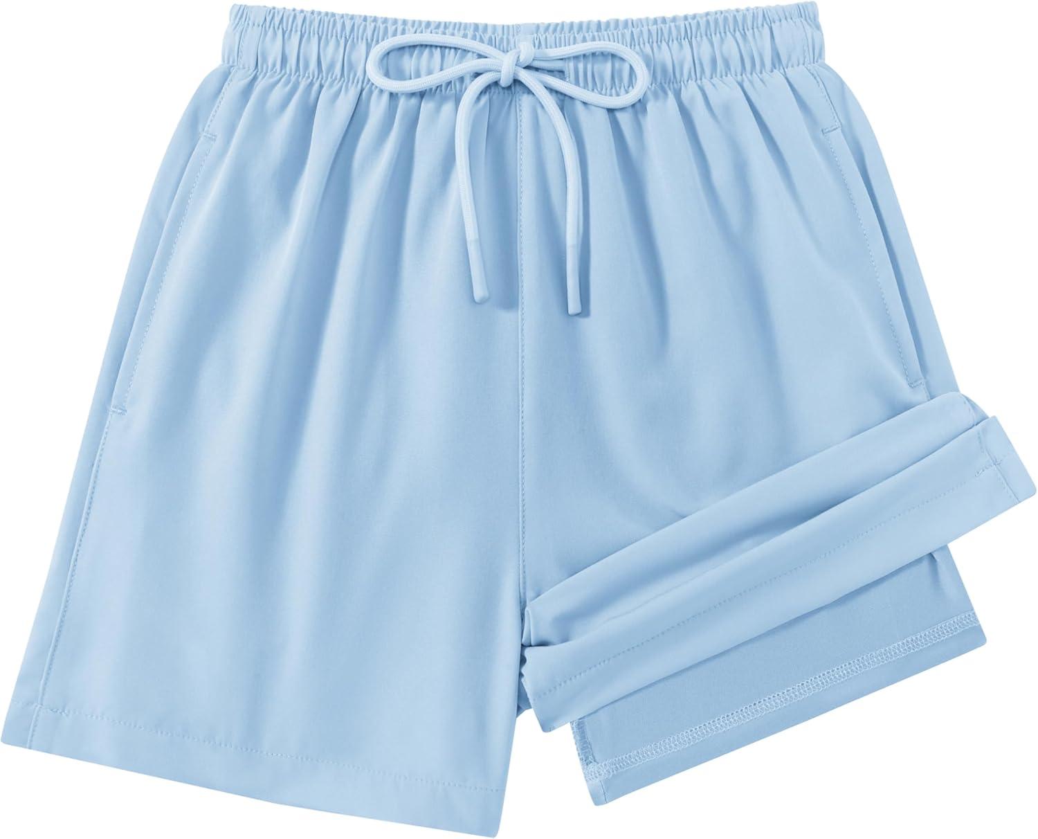 image:imageArshiner Boys Swim Trunks with Compression Liner Kids Bathing Suit Beach Swimming Shorts 614 YearsLight Blue