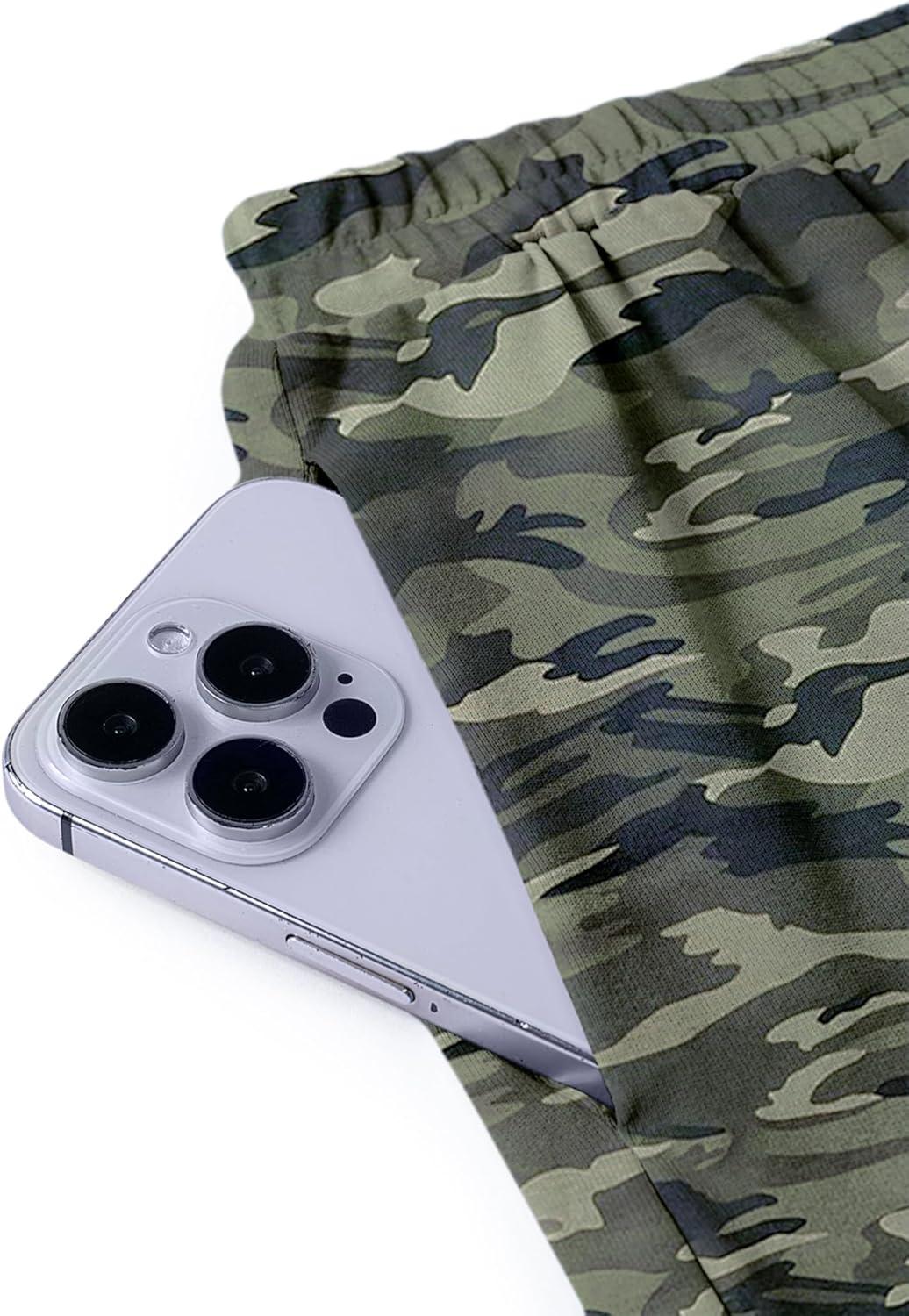 image:imageArshiner Girls Summer 2 Piece Outfits Short Sleeve T Shirts Top and Shorts Clothing Sets with PocketsBlack Camouflage