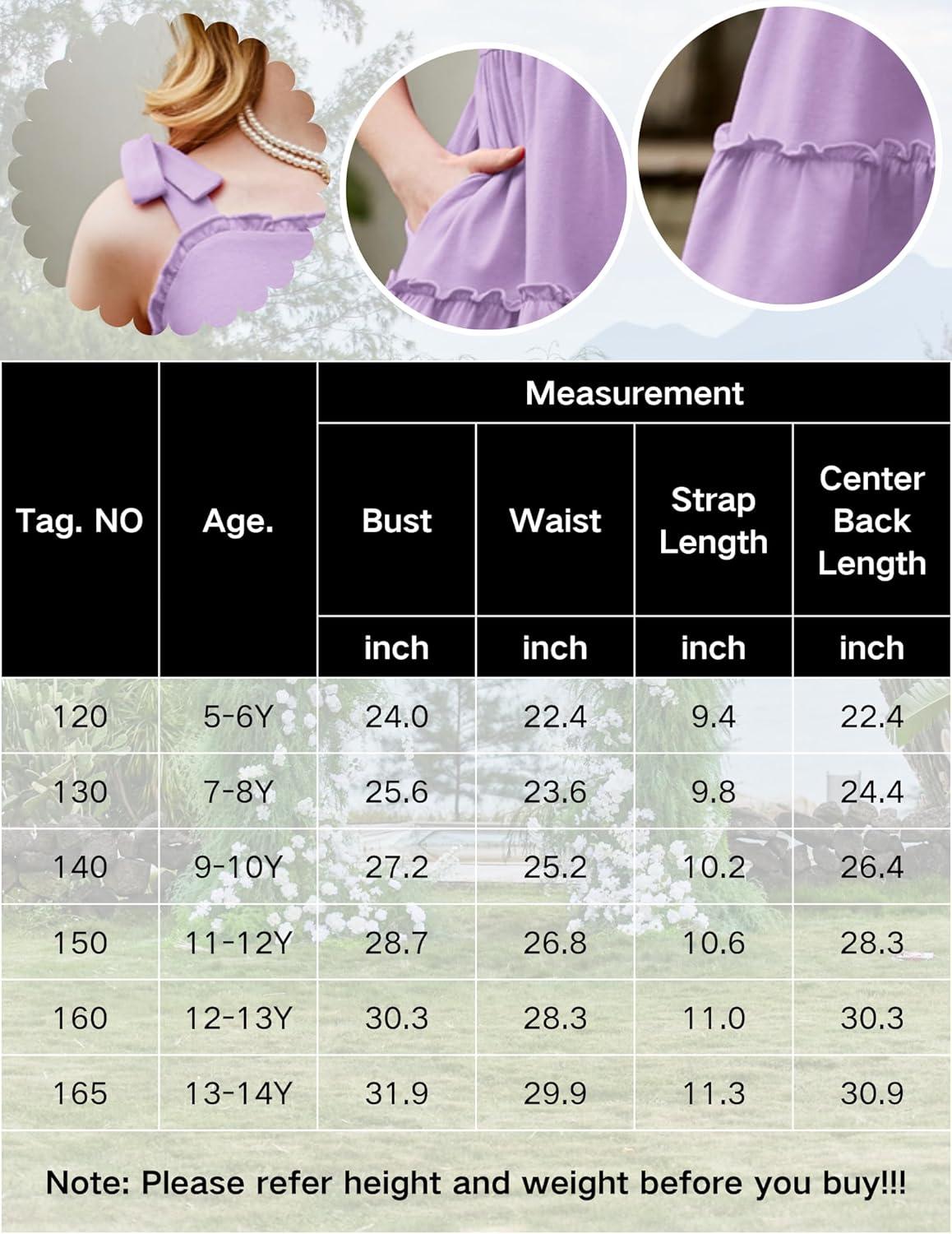 image:imageArshiner Girls Summer Dress Tween Boho Casual Bowknot Strap Sleeveless Swing Flowy Ruffle Tiered Sundresses with PocketsYellow