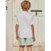 Arshiner Boy’s 2 Piece Beach Outfit Short Sleeve Textured Button Down Shirt and Short Sets Summer Vacation Wear 4-12 Years(White & Light Green)