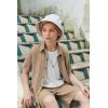 Arshiner Boy’s Summer Beach Outfits Textured Button Down Shirt and Short Sets Casual Vacation Clothes for 5-12 Years(Khaki)