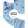 Arshiner Boy’s Summer Beach Outfits Textured Button Down Shirt and Short Sets Casual Vacation Clothes for 5-12 Years(Light Blue)