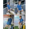 Arshiner Boy’s Summer Beach Outfits Textured Button Down Shirt and Short Sets Casual Vacation Clothes for 5-12 Years(Royal Blue & Khaki)