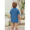 Arshiner Boy’s Summer Beach Outfits Textured Button Down Shirt and Short Sets Casual Vacation Clothes for 5-12 Years(Royal Blue & Khaki)